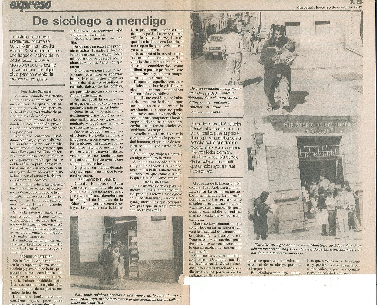 DE SICOLOGO A MENDIGO